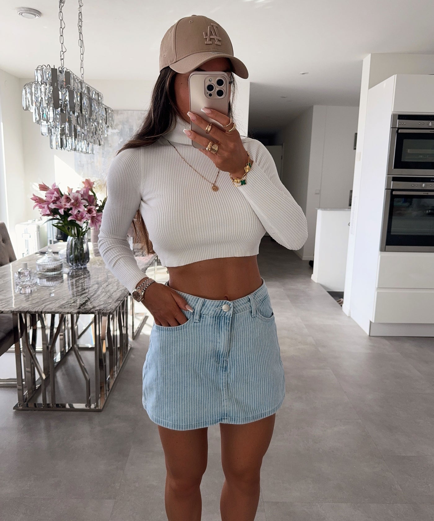 Jeans Hosenrock Streifen Niara Hellblau Ladypolitan ♡