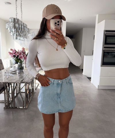 Jeans Hosenrock Streifen Niara Hellblau Ladypolitan ♡
