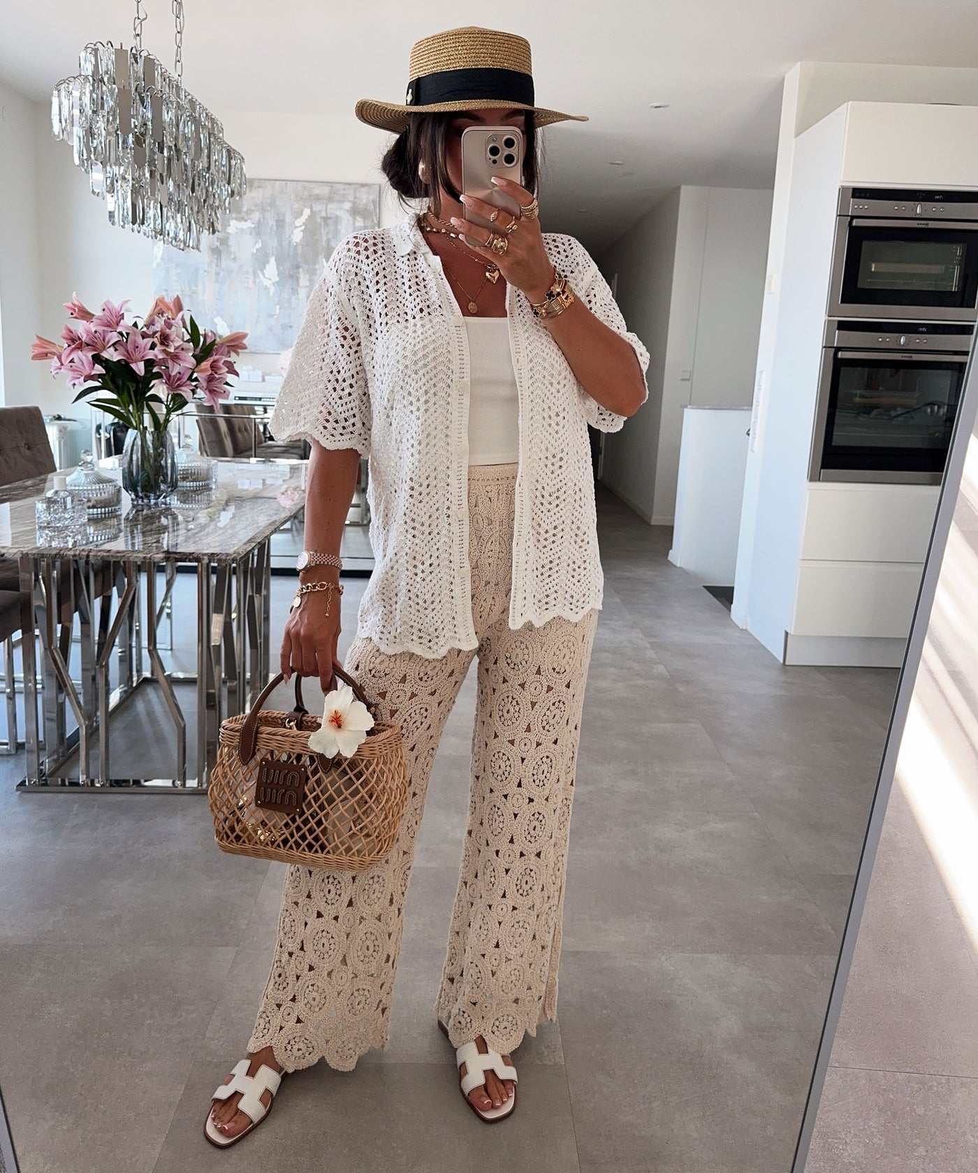 Häkel Hose Trisha Beige