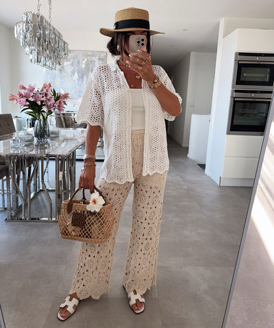 Häkel Hose Trisha Beige