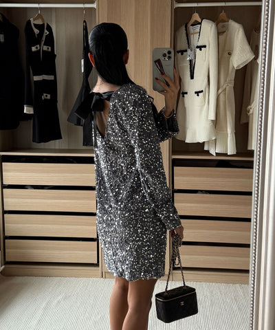 Pailletten Kleid Nessa Silber Ladypolitan ♡