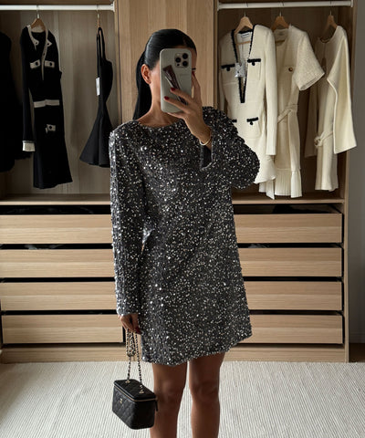 Pailletten Kleid Nessa Silber Ladypolitan ♡