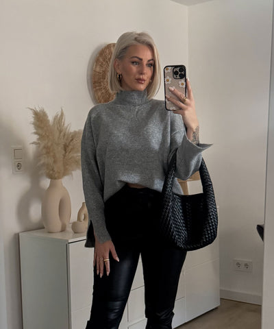 Rollkragen Pullover Sindra Grau Ladypolitan ♡