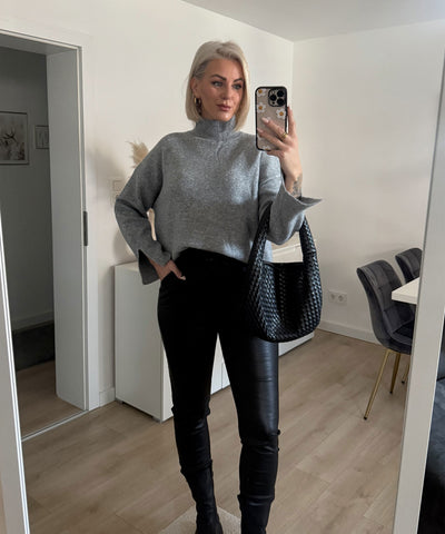 Rollkragen Pullover Sindra Grau Ladypolitan ♡