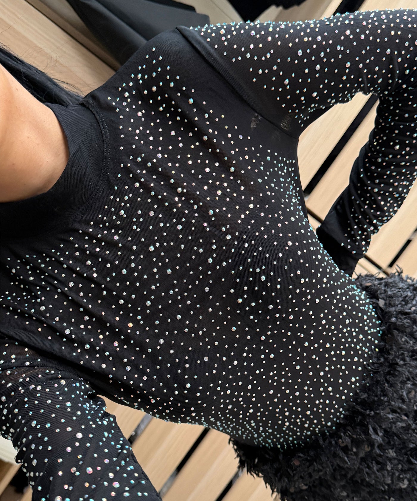 Body Sinderela Glitzer Schwarz Ladypolitan ♡