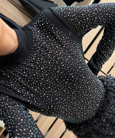 Body Sinderela Glitzer Schwarz Ladypolitan ♡