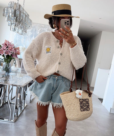 Boucle Cardigan Lalya Beige Ladypolitan ♡