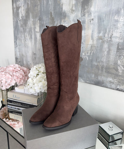 Cowboy Stiefel Selenay Dunkelbraun Hoch Ladypolitan ♡
