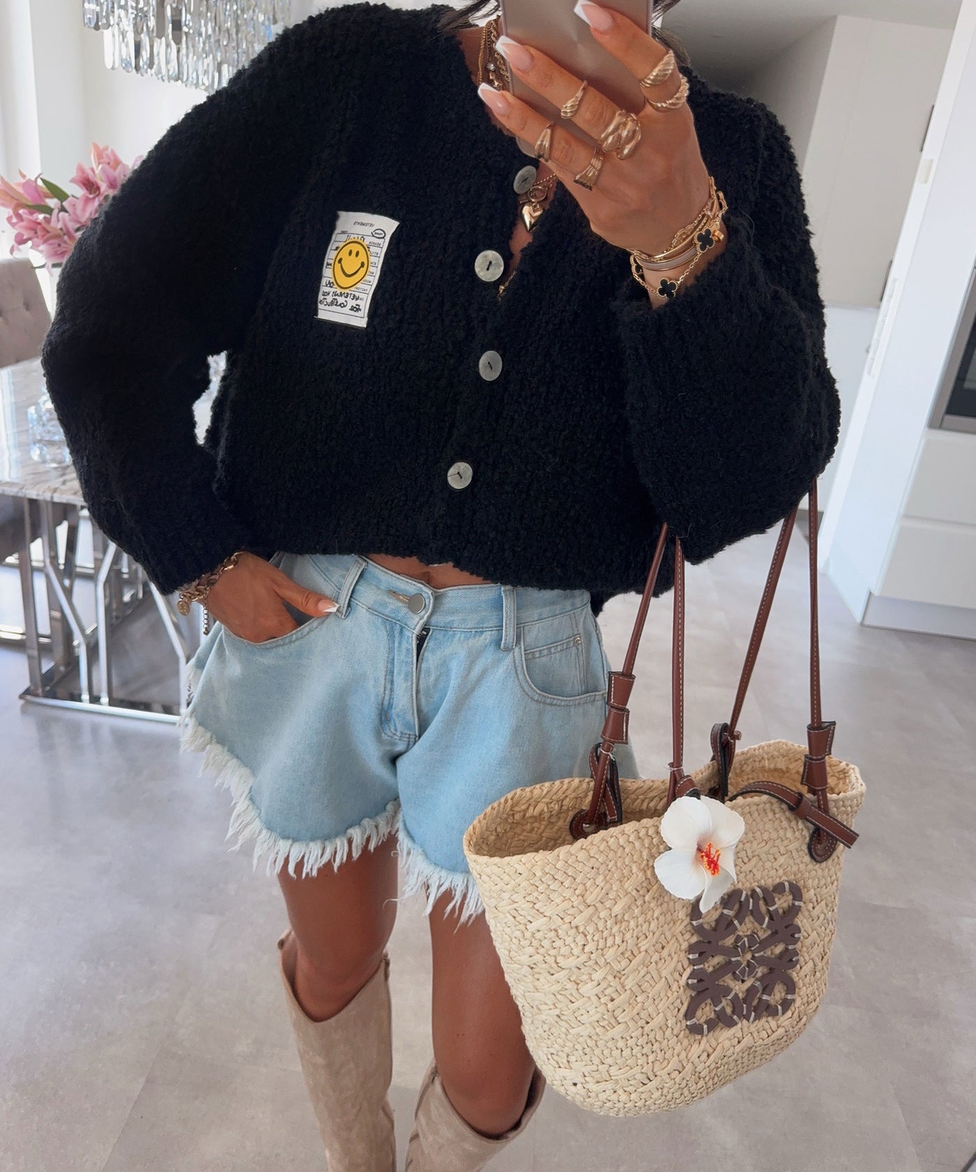 Boucle Cardigan Lalya Schwarz Ladypolitan ♡
