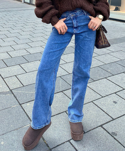 Stretch Straight Leg Jeans Galia Blau Ladypolitan ♡