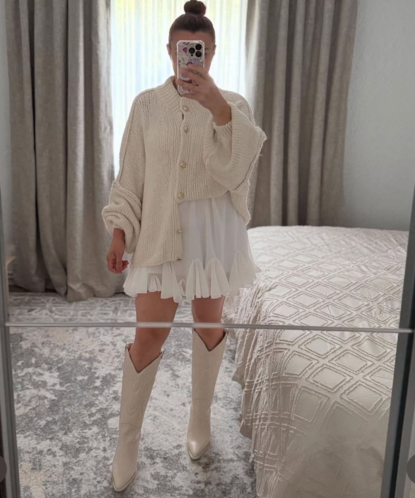 Oversize Strickjacke Jalsien Beige