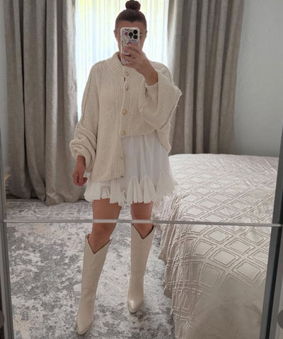 Oversize Strickjacke Jalsien Beige