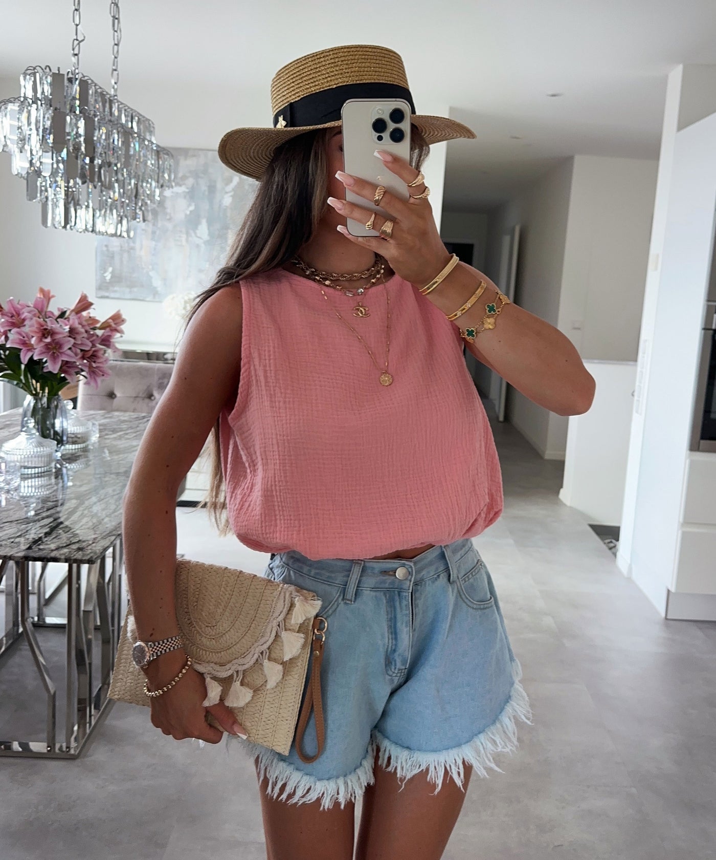 Musselin Top Sofie Peach  Ladypolitan ♡   