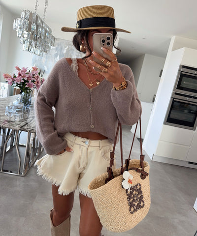 Cardigan Liz Taupe Ladypolitan ♡