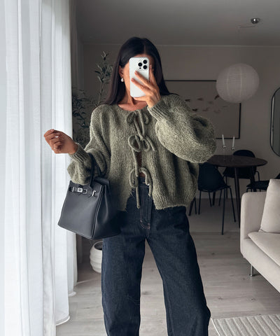 Cardigan Schleife Fia Khaki Ladypolitan ♡