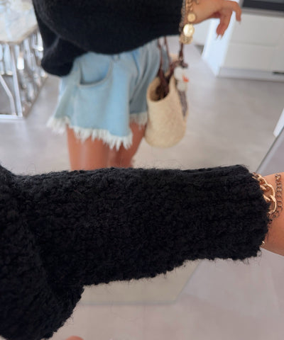 Boucle Cardigan Lalya Schwarz Ladypolitan ♡