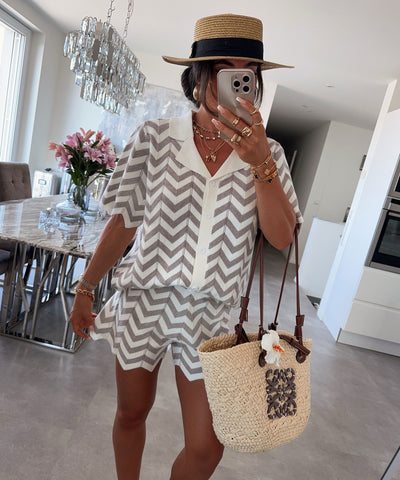 Shorts Aloa Weiß Grau Ladypolitan ♡