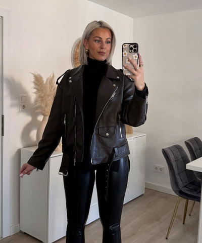 Lederjacke Valea Dunkelbraun