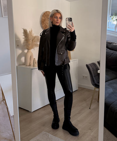 Lederjacke Valea Dunkelbraun