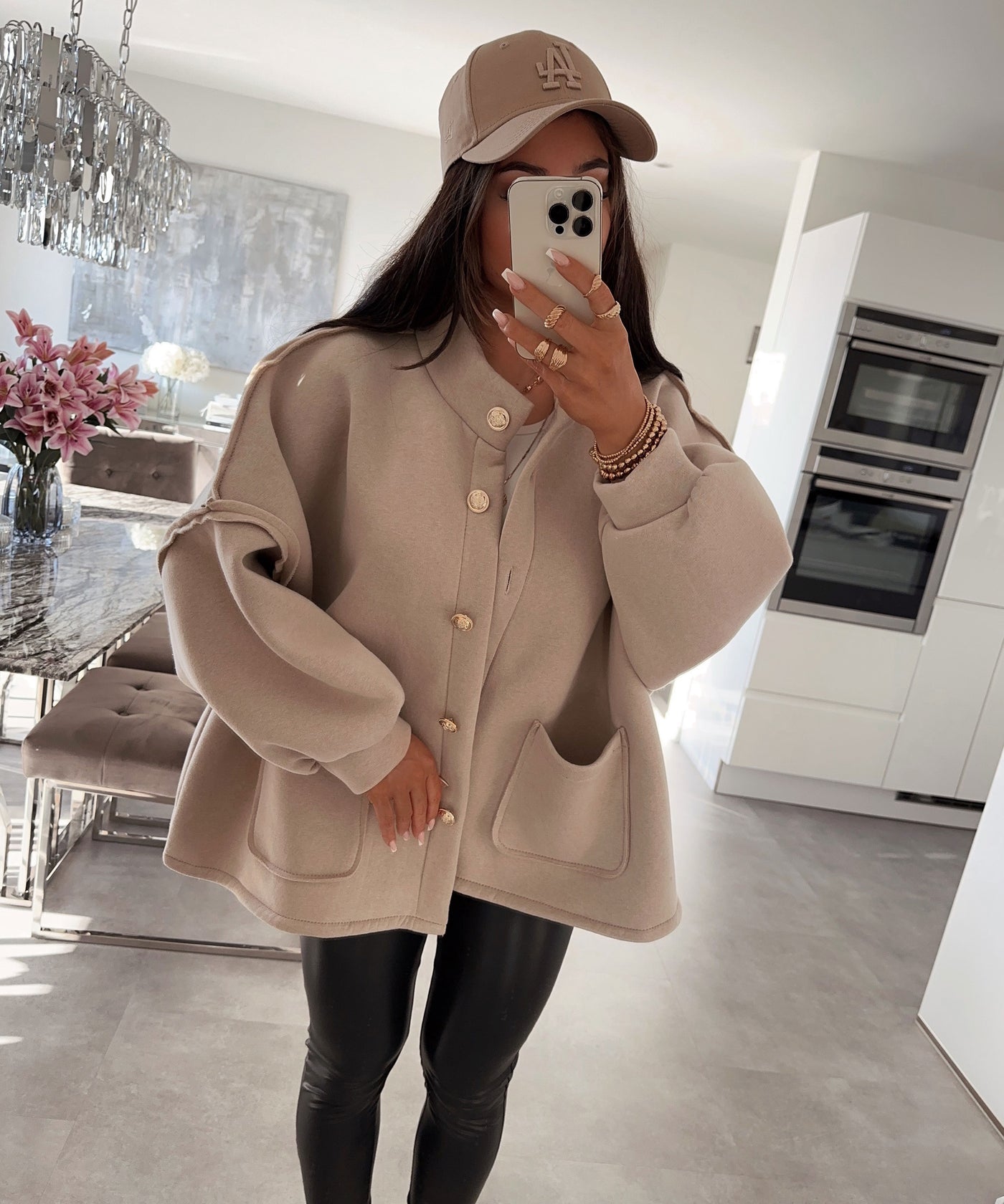 Gefütterte Oversize Jacke Mine Beige  Ladypolitan ♡   