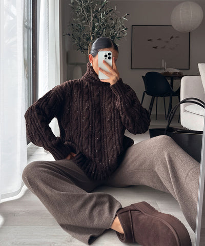 Rollkragen Pullover Vilena Braun Ladypolitan ♡