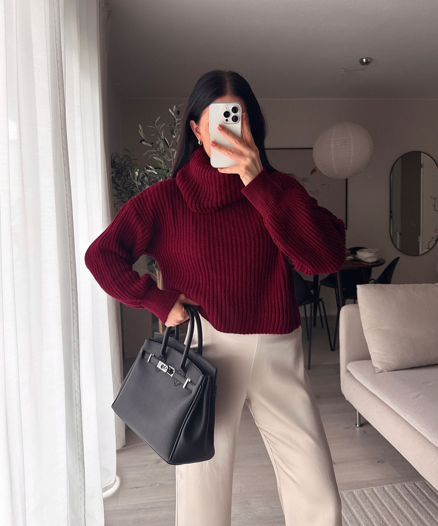 Rollkragen Pullover Yeni Weinrot Ladypolitan ♡