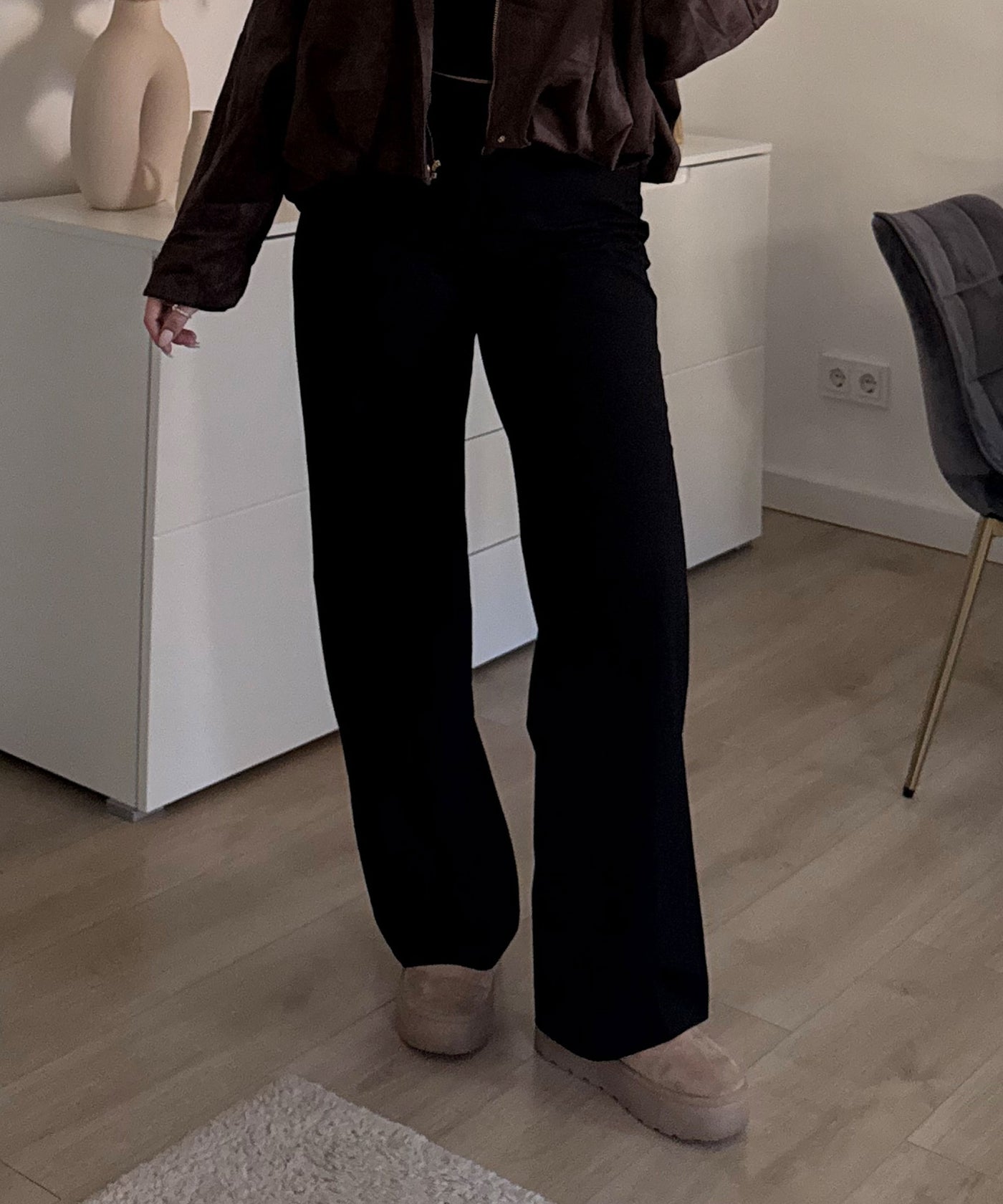 Wide Leg Stretch Jeans Zasu Dunkelbraun