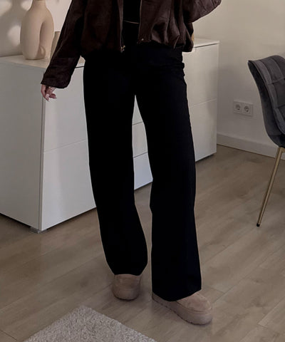 Wide Leg Stretch Jeans Zasu Dunkelbraun