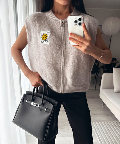 Zip Weste Smiley Naia Beige Ladypolitan ♡