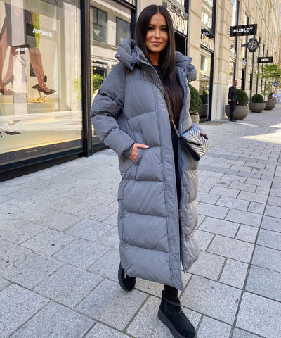 Oversize Jacke Addie Lang Grau Ladypolitan ♡