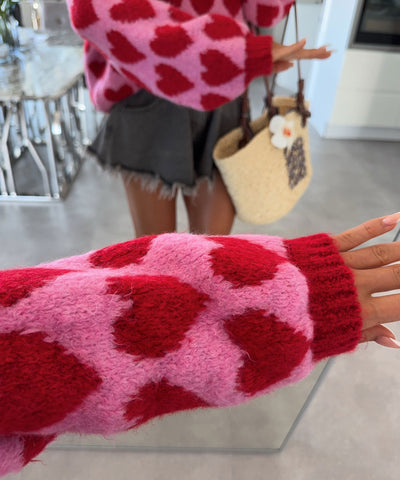 Pullover Mona Herzen Rot
