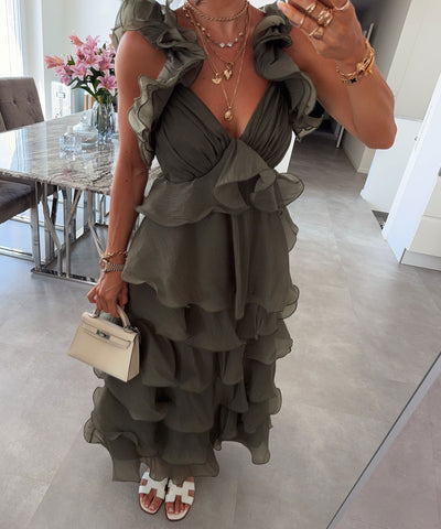 Maxi Kleid Solaya Khaki Ladypolitan ♡