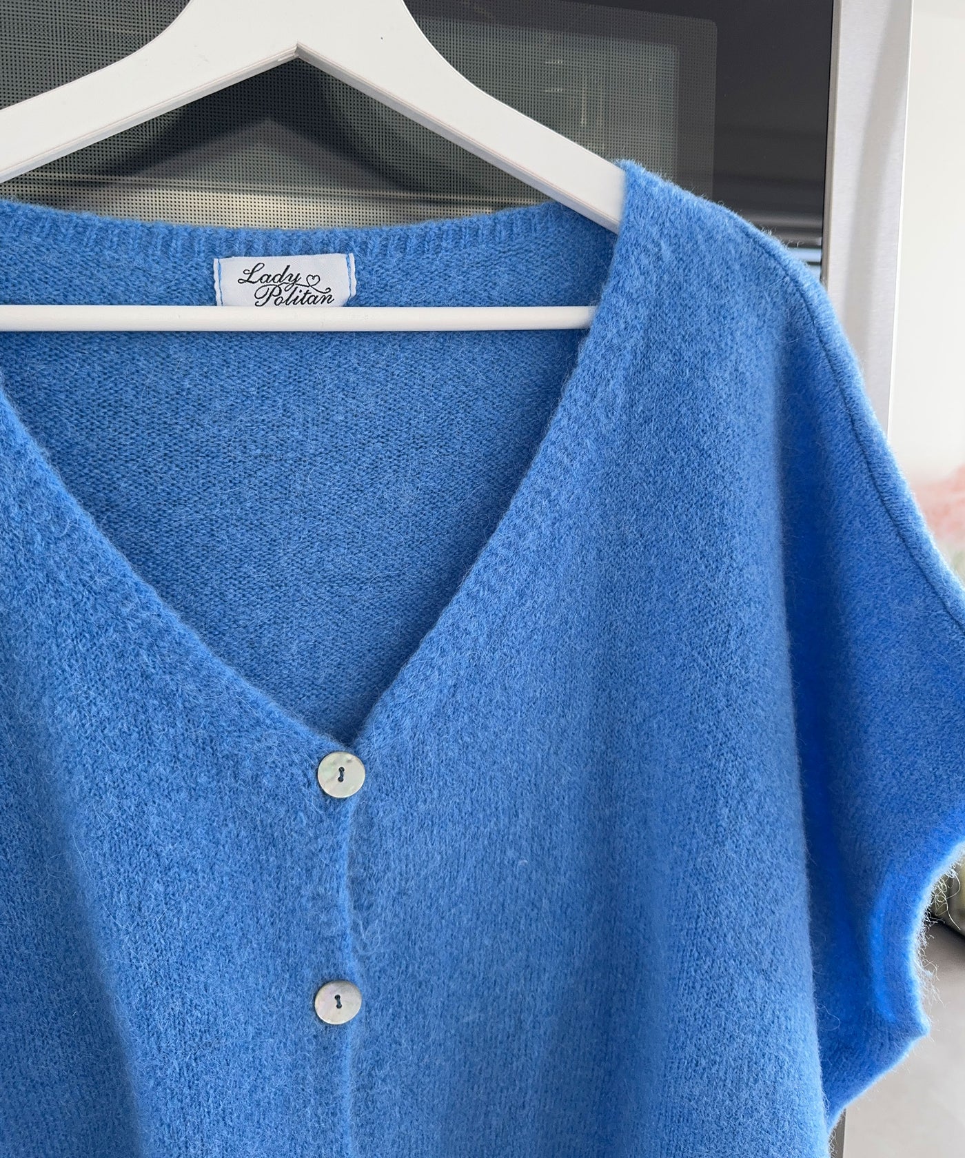 Kurzarm Cardigan Liz Blau Ladypolitan ♡