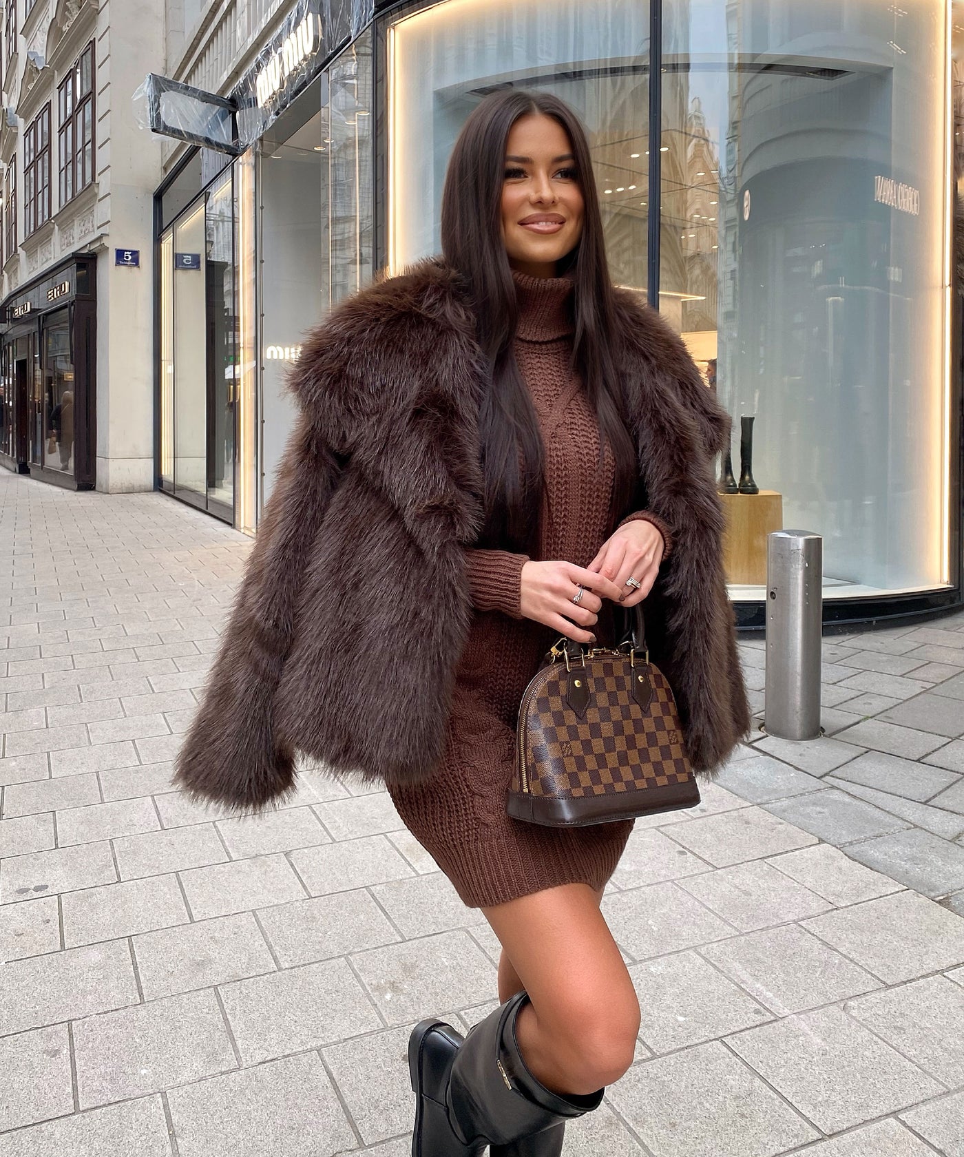 Felljacke Romina Dunkelbraun Ladypolitan ♡