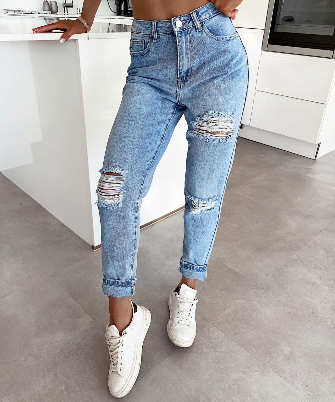 Jeanshose Momfit Blau  Ladypolitan - Fashion Onlineshop für Damen   