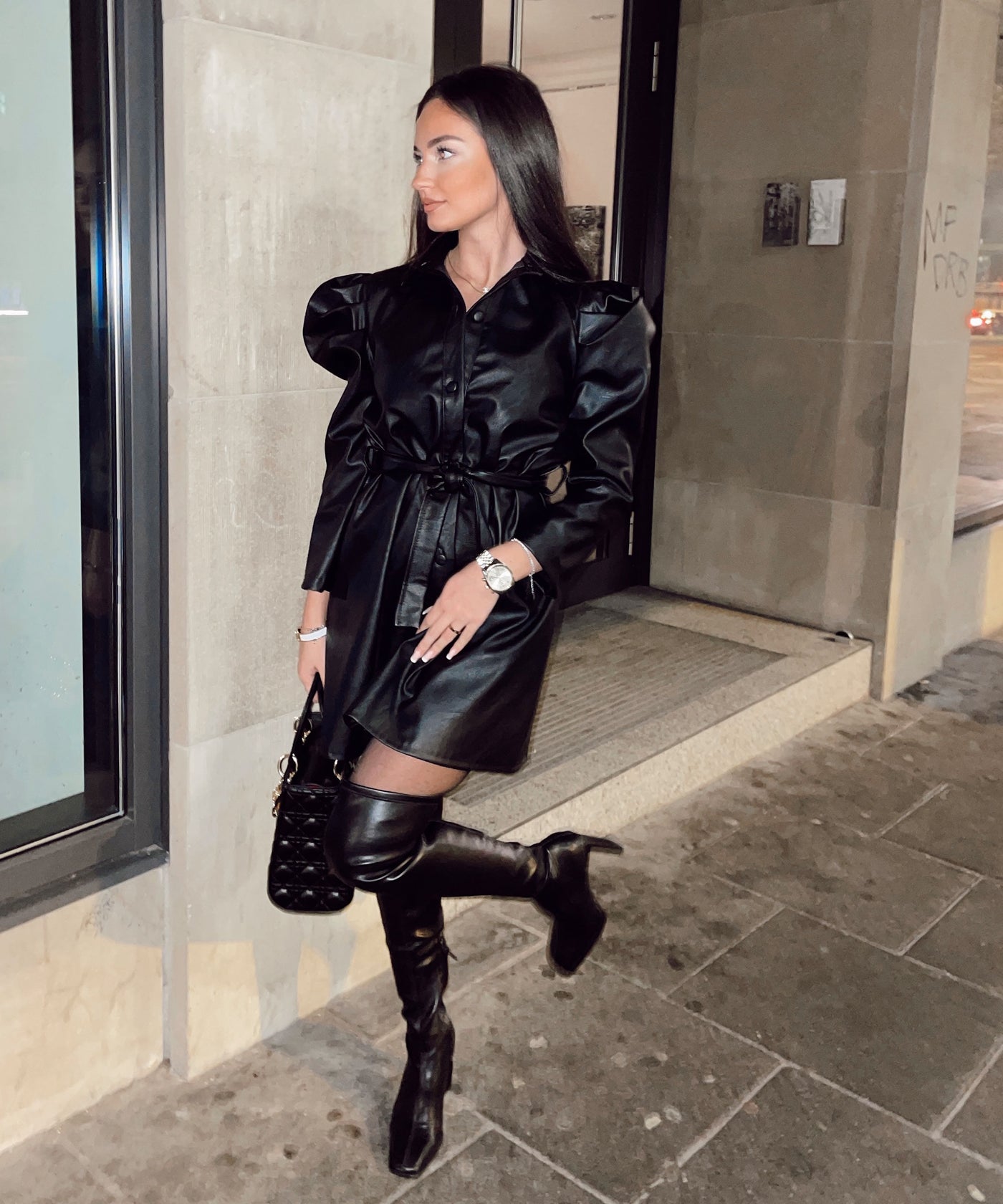 Leather dress Mia Black