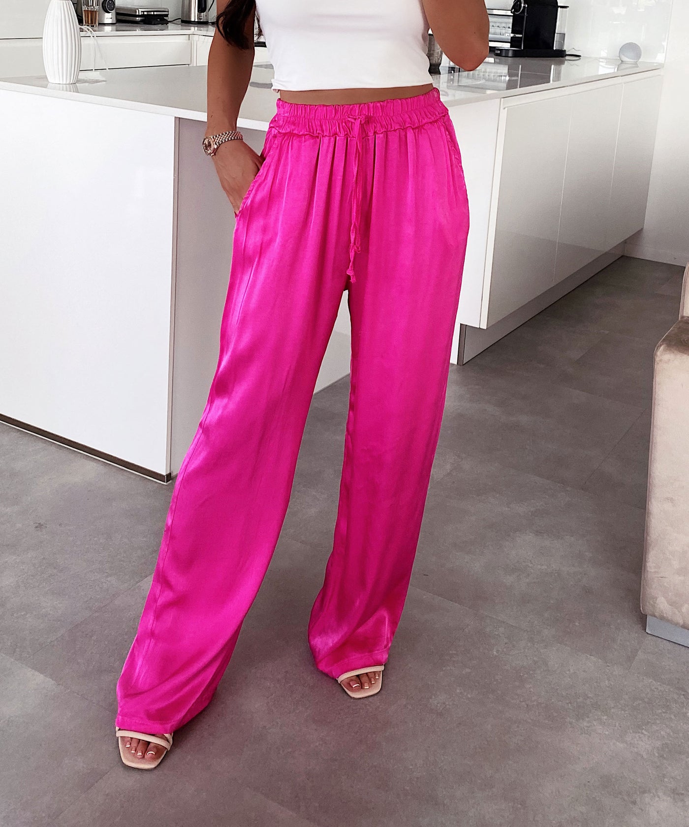 Satin Hose Alisa Pink  Ladypolitan - Fashion Onlineshop für Damen   