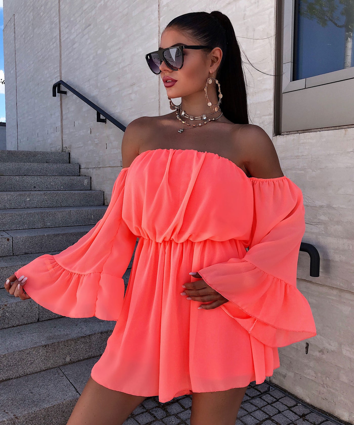 Jumpsuit Isla Neon Orange  Ladypolitan - Fashion Onlineshop für Damen   