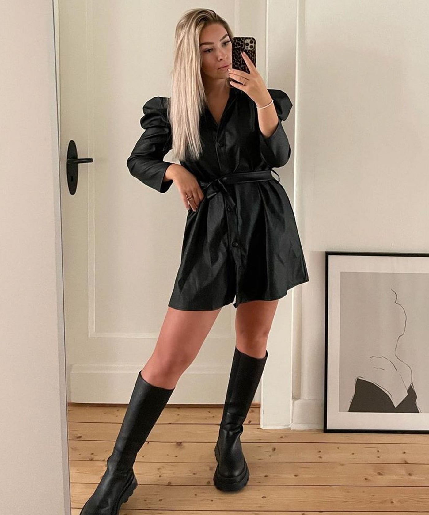 Leather dress Mia Black