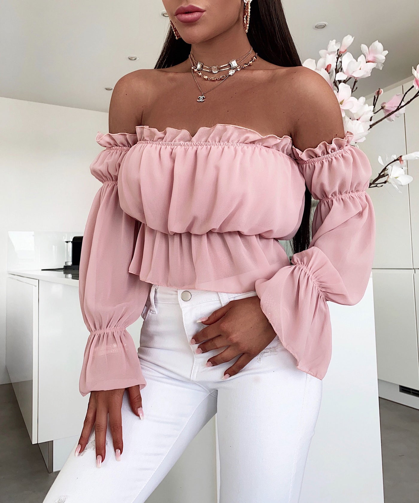 Bluse Crop Miley Rosa  Ladypolitan - Fashion Onlineshop für Damen   