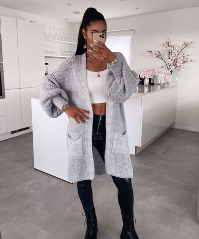 Cardigan Leilani Kurz Hellgrau  Ladypolitan - Fashion Onlineshop für Damen   