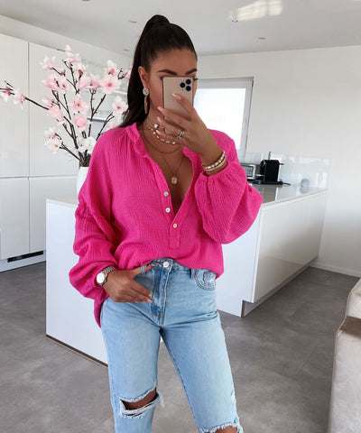 Muslin blouse Maria Pink