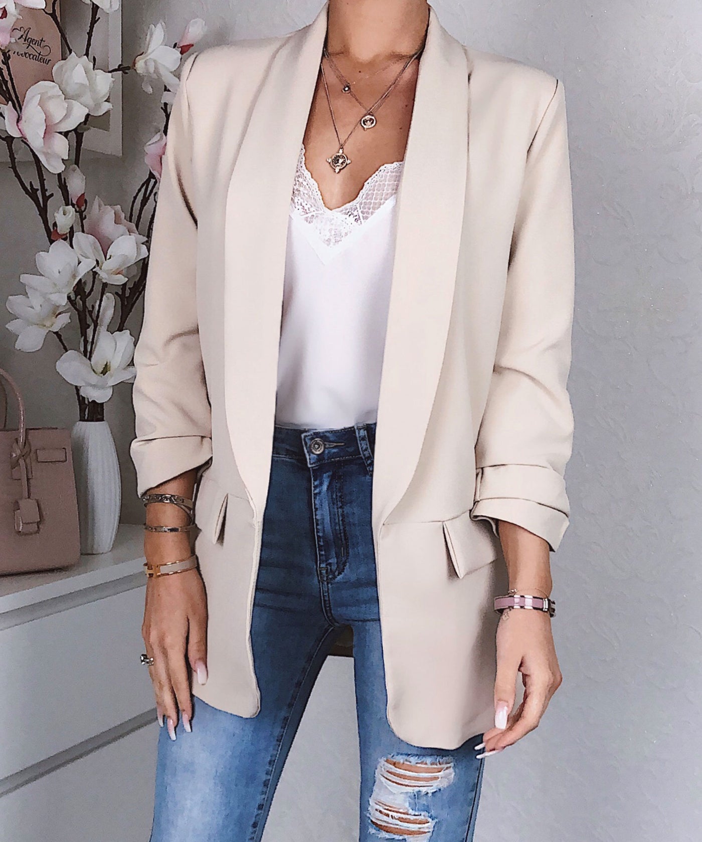 Blazer Mykonos Beige  Ladypolitan - Fashion Onlineshop für Damen   