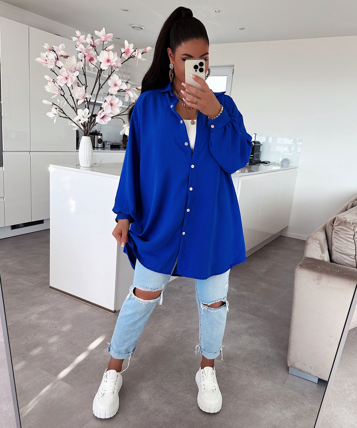 Bluse Luciana Royalblau  Ladypolitan ♡   
