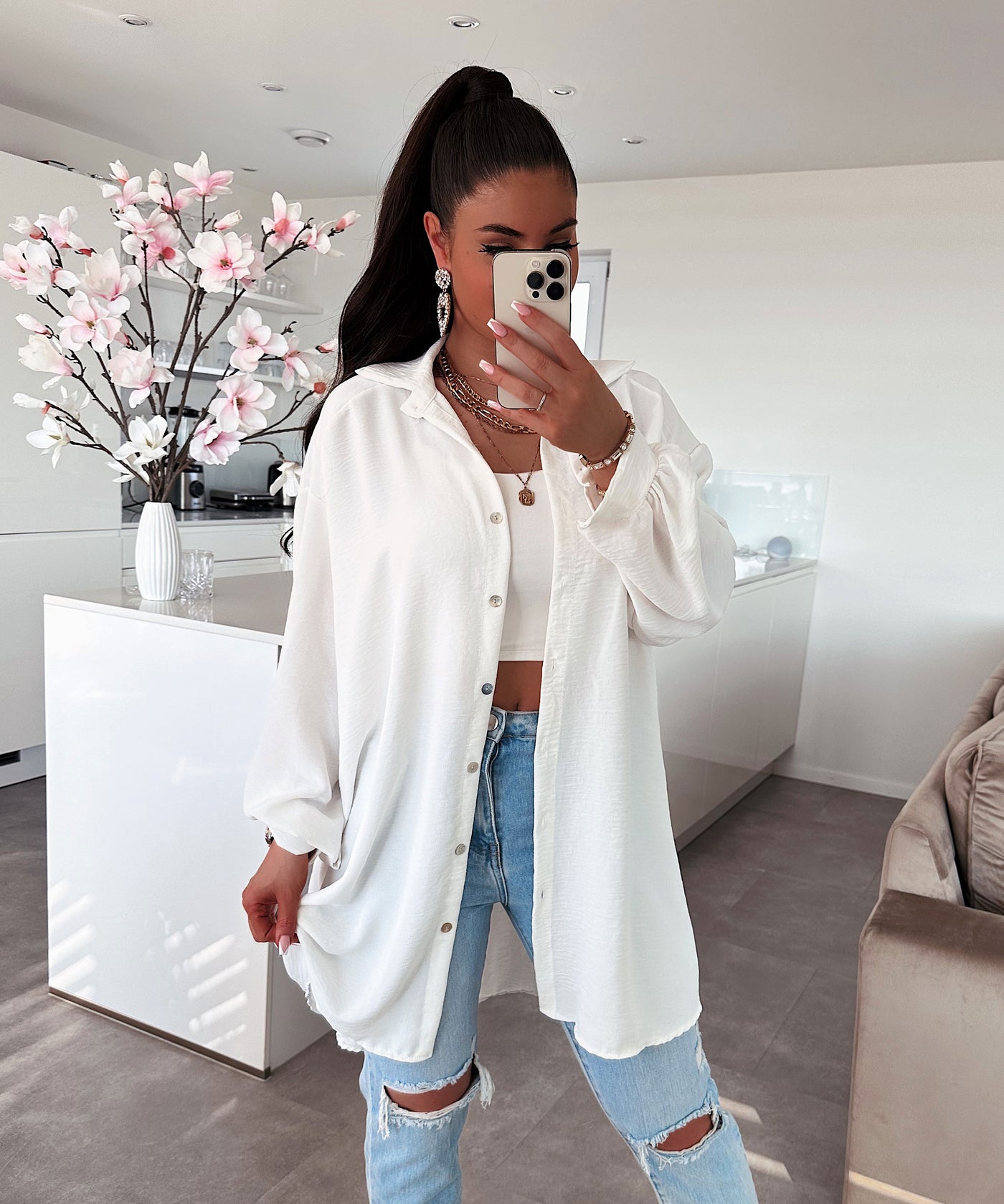 Bluse Luciana Weiß  Ladypolitan ♡   