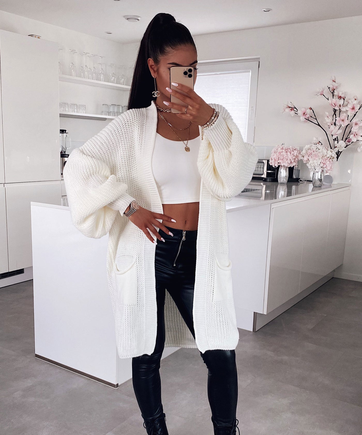 Cardigan Leilani Kurz Cremeweiß  Ladypolitan - Fashion Onlineshop für Damen   