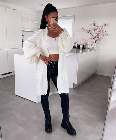 Cardigan Leilani Kurz Cremeweiß  Ladypolitan - Fashion Onlineshop für Damen   