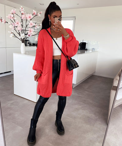Cardigan Leilani Kurz Koralle  Ladypolitan - Fashion Onlineshop für Damen   