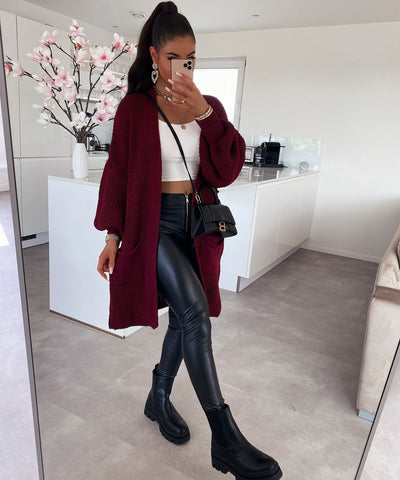 Cardigan Leilani Kurz Weinrot  Ladypolitan - Fashion Onlineshop für Damen   