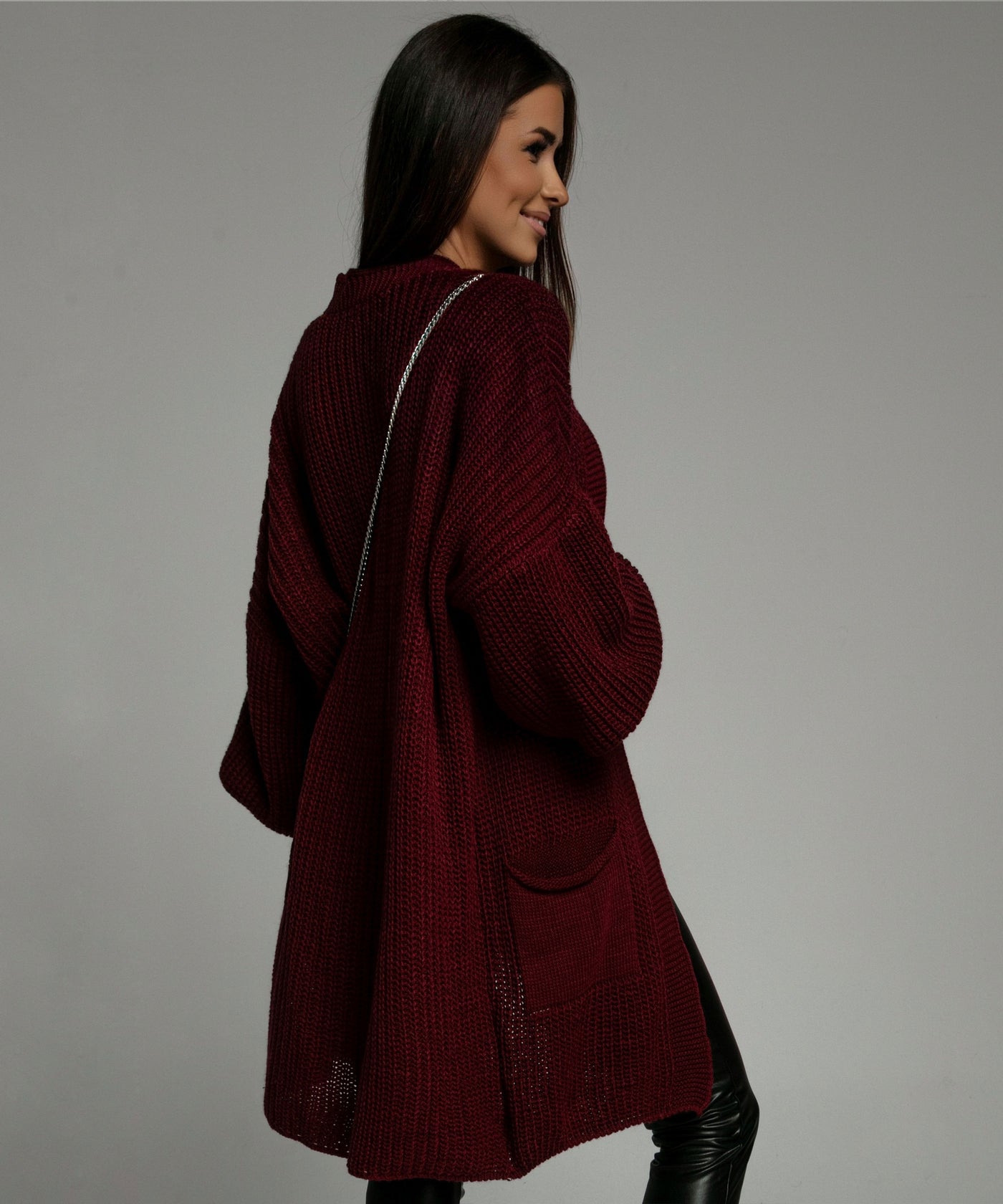 Cardigan Leilani Kurz Weinrot  Ladypolitan - Fashion Onlineshop für Damen   